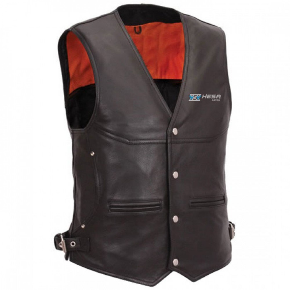 Motorbike Leather Men Vest