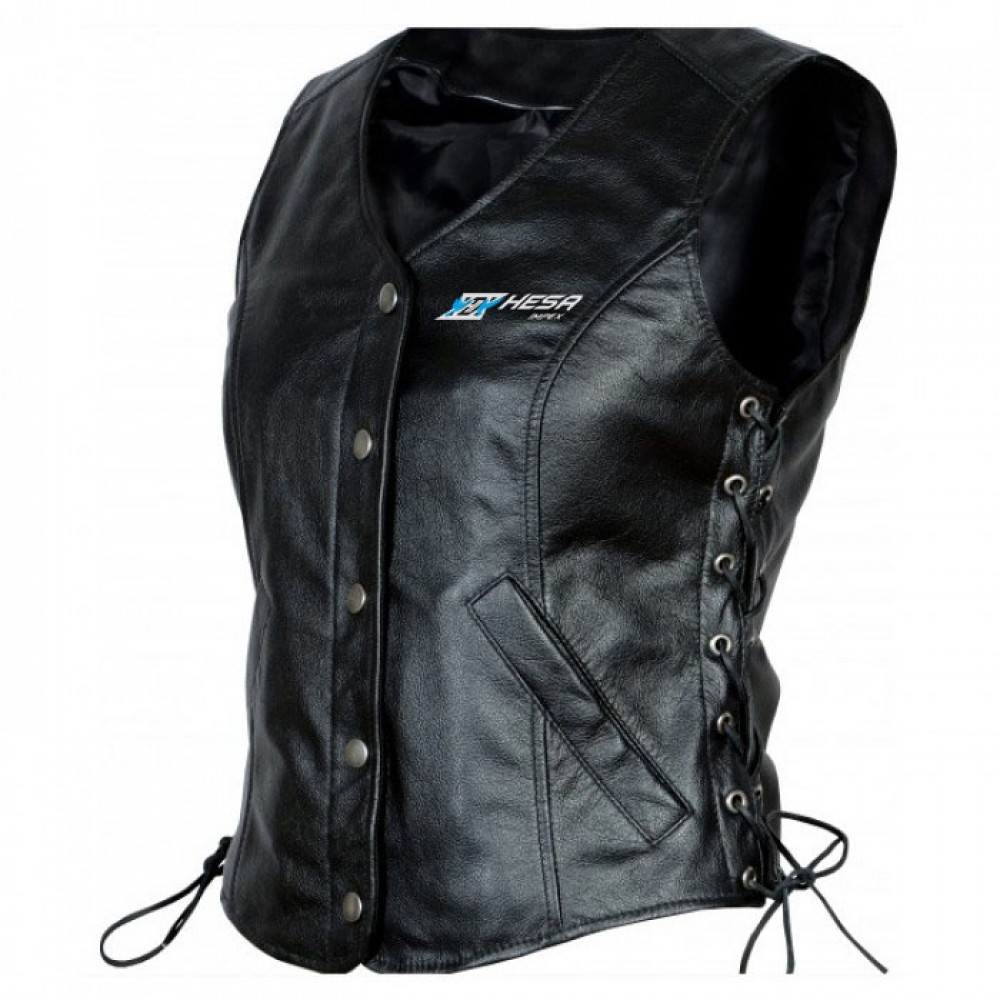 Motorbike Leather Women Vest